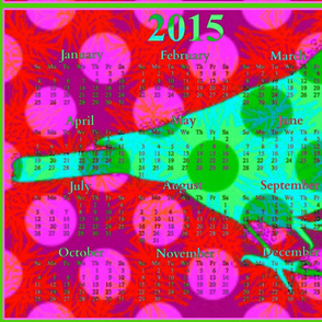 2015 Calendar -  Happy New Year Bird (With Border)