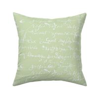 Shabby Chic French script, celery green