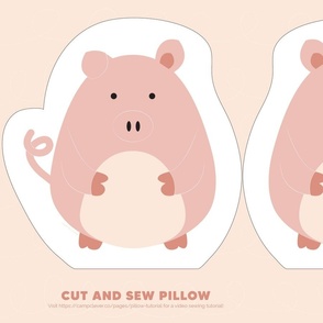 pig cut and sew fat quarter pillow