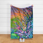 Radiance Oversize Curtain Abstract Floral Painting