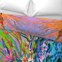 Radiance Oversize Curtain Abstract Floral Painting