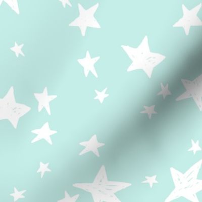 stars // pale sky blue stars fabric pastel star design andrea lauren fabric