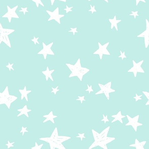 stars // pale sky blue stars fabric pastel star design andrea lauren fabric