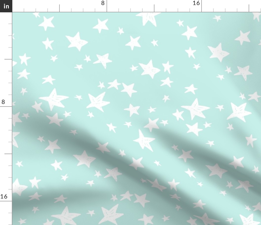 stars // pale sky blue stars fabric pastel star design andrea lauren fabric