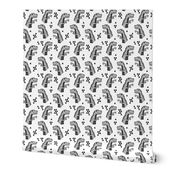 dinosaurs // dino dinosaur grey kids boys nursery grey triangles prehistoric dinos