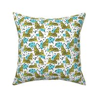 Rad Tiger Party - Canary Yellow/Aqua/Black by Andrea Lauren (smaller size) 