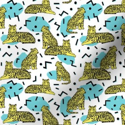 Rad Tiger Party - Canary Yellow/Aqua/Black by Andrea Lauren (smaller size) 