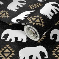 elephant black gold glitter