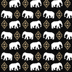 elephant black gold glitter