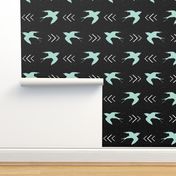 swallow bird black mint