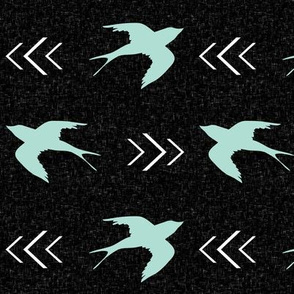 swallow bird black mint