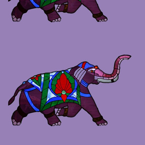 Stain Glass Purple elephant