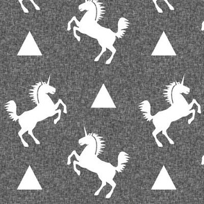unicorn charcoal linen