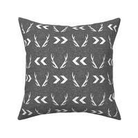 antler linen charcoal grey texture chevron arrow