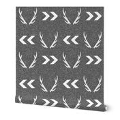 antler linen charcoal grey texture chevron arrow