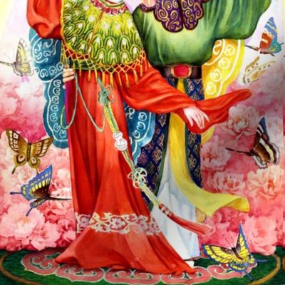 china chinese oriental ancient dynasty peony flowers opera folk tales fairy lovers couples butterfly boyfriends girlfriends valentine love romance