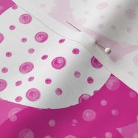 Dotty White and  Deep Pink Dots