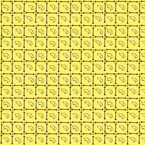 Dachshund plaid on yellow background