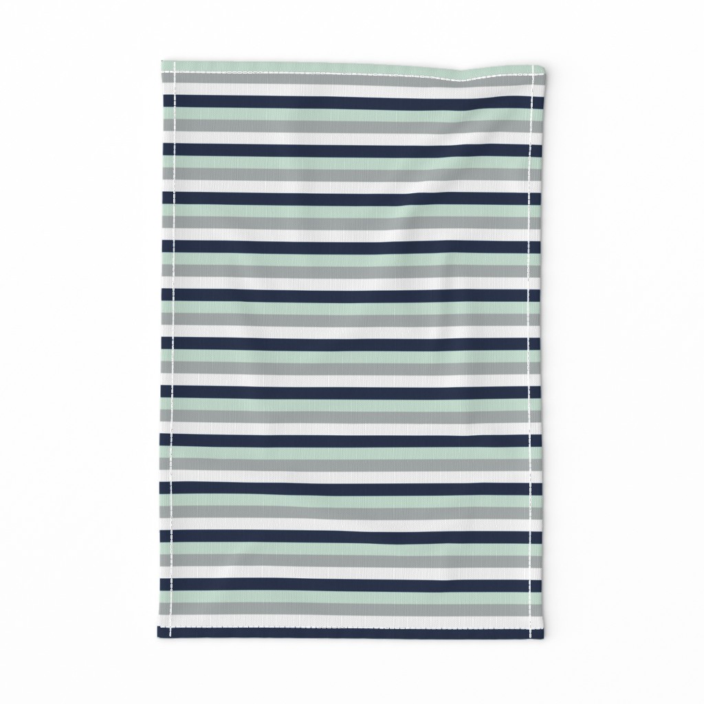 Stripes // Navy/Grey/Mint/White - Northern Lights Collection