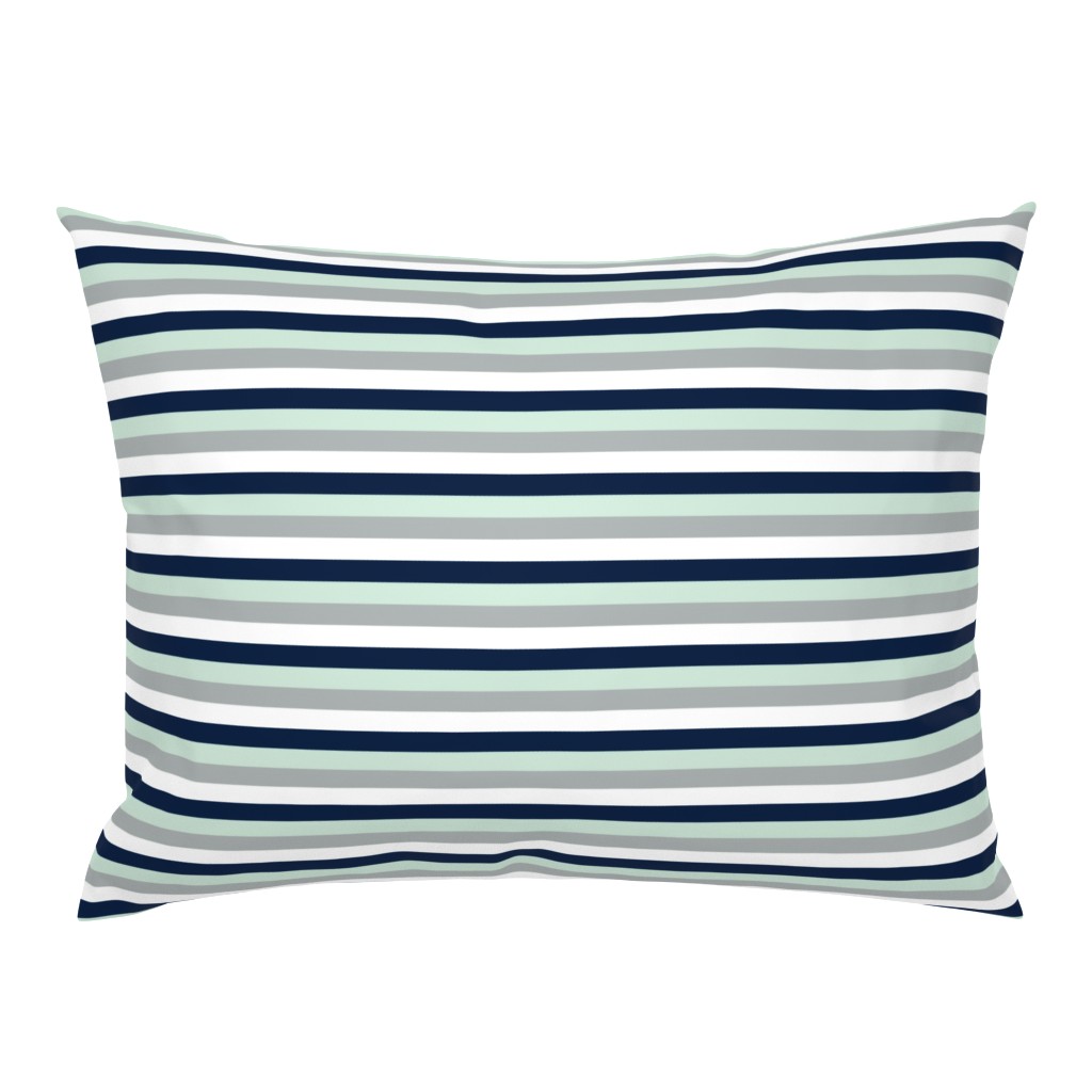 Stripes // Navy/Grey/Mint/White - Northern Lights Collection