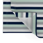 Stripes // Navy/Grey/Mint/White - Northern Lights Collection