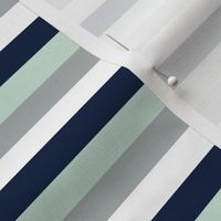 Stripes // Navy/Grey/Mint/White - Northern Lights Collection