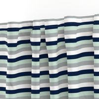 Stripes // Navy/Grey/Mint/White - Northern Lights Collection