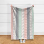 Pink/Grey/Mint 1 yard cut Wholecloth quilt top