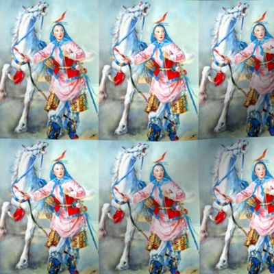 asian china chinese oriental chinoiserie hua mulan woman lady girl warriors soldiers traditional martial arts kung fu heroine swords horse wars battle