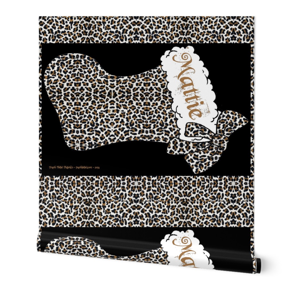 CUSTOM NAME One yard Leopard Bow Stocking Paris Bebe