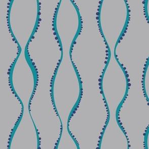 Bubble Waves Grey and Teal