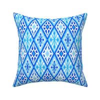 Snowflake Harlequin in Blue