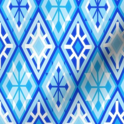 Snowflake Harlequin in Blue