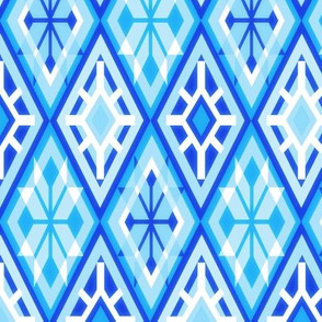 Snowflake Harlequin in Blue