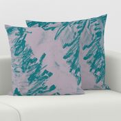 Silver Gray Teal Floral Graphic Oversize