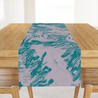 Silver Gray Teal Floral Graphic Oversize