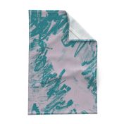 Silver Gray Teal Floral Graphic Oversize