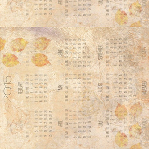 2015 calendar chickens leaves smudged