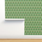 Green Christmas Trees Hand-Drawn and Colorful Geometric Holiday Design