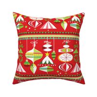 Carnival Ornaments on Red- Large