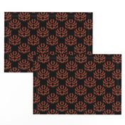Doxie Damask Brown on Black