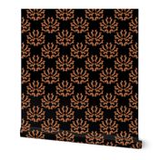 Doxie Damask Tan on Black