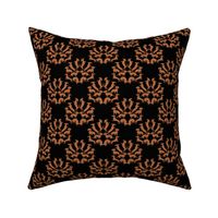 Doxie Damask Tan on Black