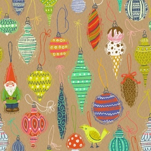 Ornaments on Craft Paper