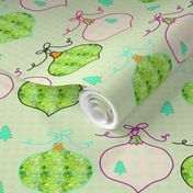 Christmas Tree Ornaments | Green and Cream 