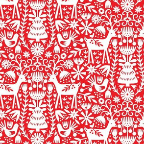 Nordic Reindeer - Red and White