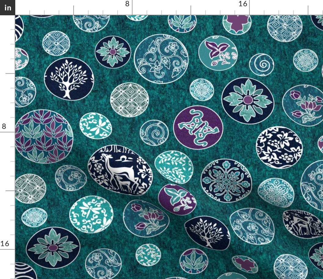 Fancy Ornaments - Virtual Dye-painting - with patterns and textures - check swatch to see textures
