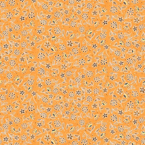 Orange Doodle Wildflowers (Inverse)