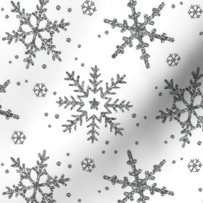 Snowflake Shimmer on White