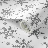 Snowflake Shimmer on White